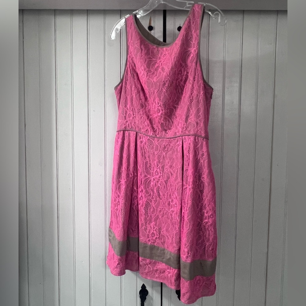 Hot pink and taupe Jessica Simpson dress